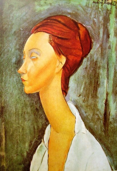 Painting Lunia Czechowska Portrait Bust By Modiglian Statue Inspired Sculpture